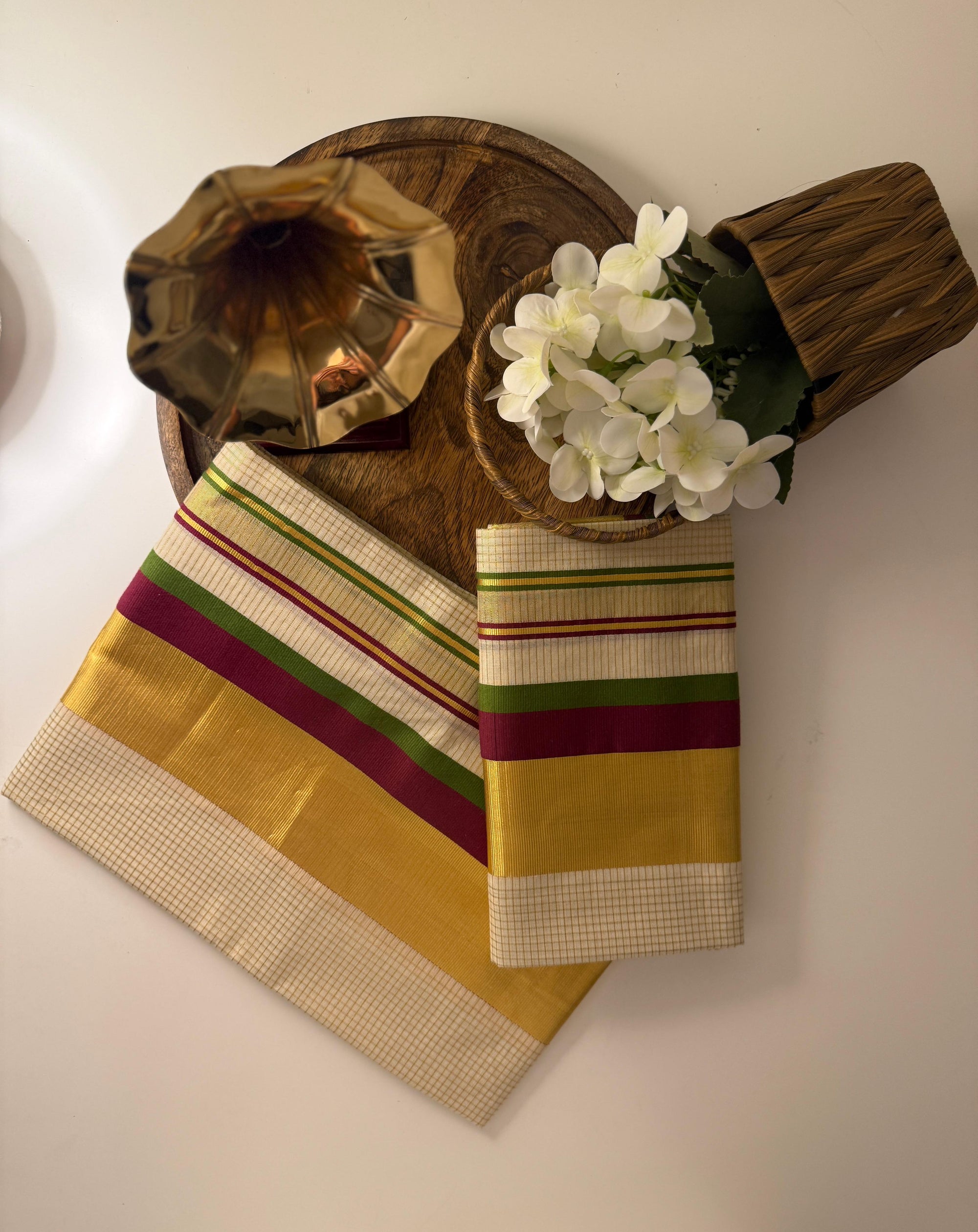 Micro check set mundu
