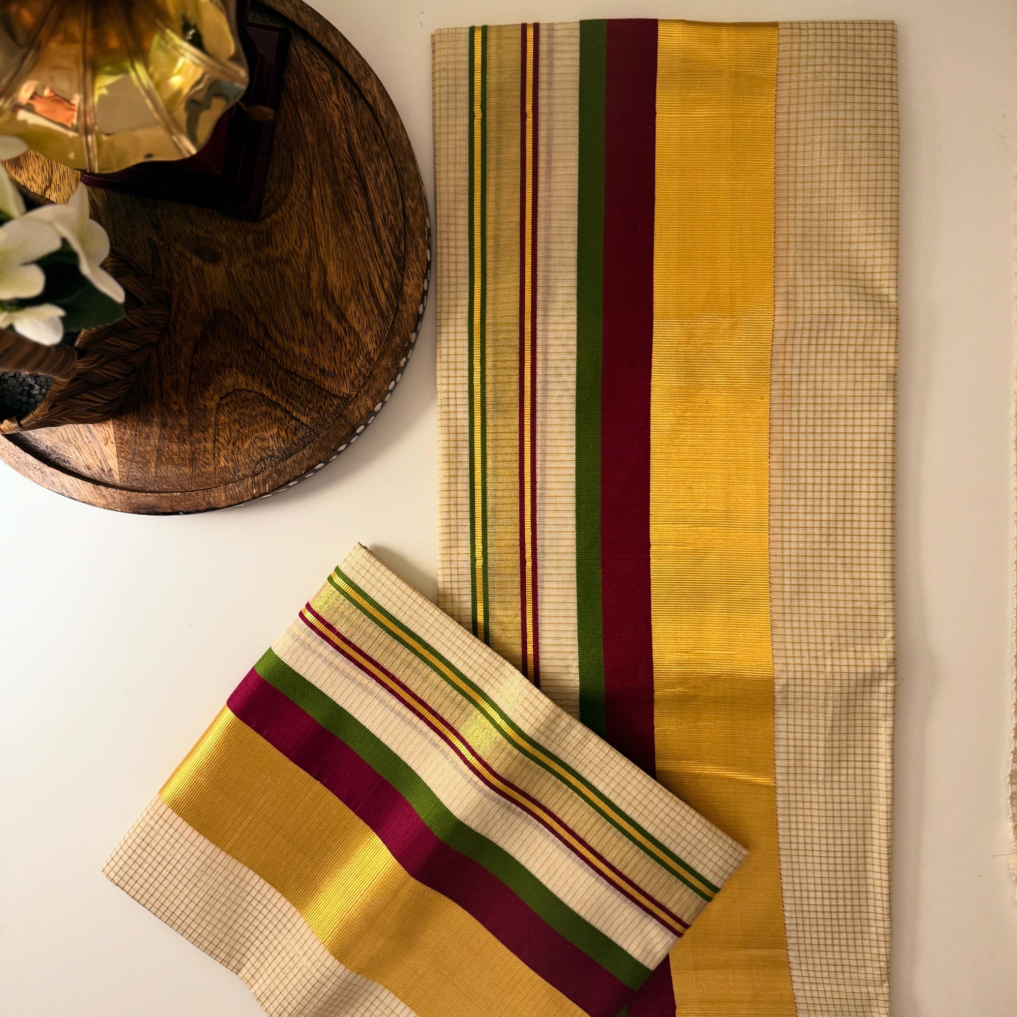 Micro check set mundu